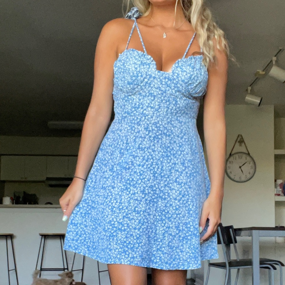 Light blue floral dress